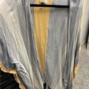 Universal Thread Yellow and Gray Striped Cardigan